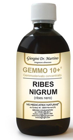 GEMMO 10+ RIBES NERO 500 ML LIQUIDO ANALCOLICO - Farmacia Puddu Baire S.r.l.
