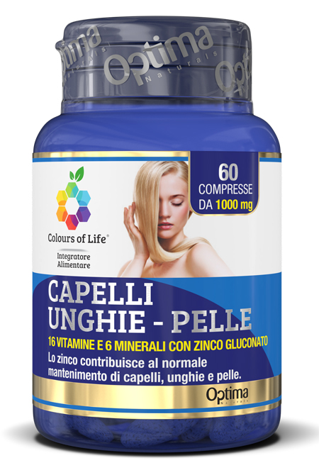 COLOURS OF LIFE CAPELLI UNGHIE PELLE 60 COMPRESSE 1000 MG - Farmacia Puddu Baire S.r.l.