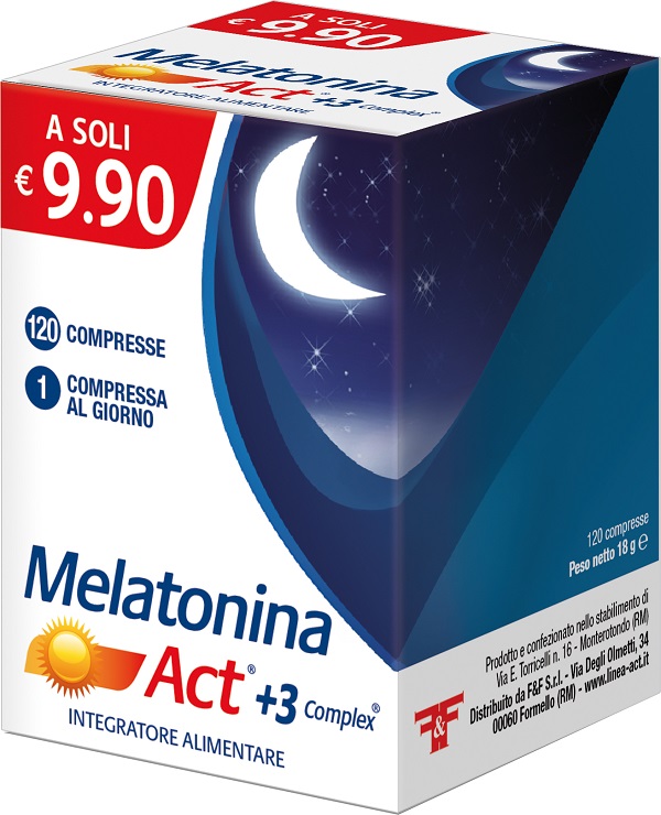 MELATONINA ACT 1MG +3 COMPLEX 120 COMPRESSE - Farmacia Puddu Baire S.r.l.