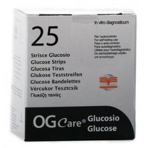 STRISCE MISURAZIONE GLICEMIA OGCARE 25 PEZZI - Farmacia Puddu Baire S.r.l.