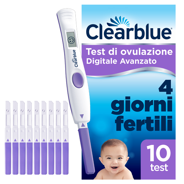 TEST DI OVULAZIONE CLEARBLUE DIGITALE AVANZATO 10 PEZZI - Farmacia Puddu Baire S.r.l.