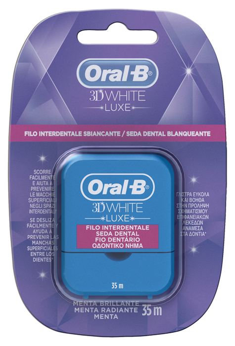 ORALB 3D WHITE LUXE FILO INTERDENTALE 35 METRI - Farmacia Puddu Baire S.r.l.