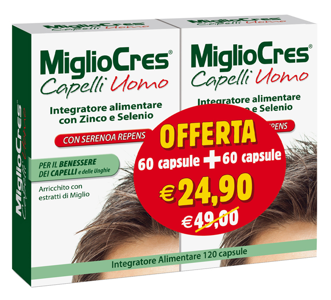 MIGLIOCRES UOMO 60+60 CAPSULE PROMO - Farmacia Puddu Baire S.r.l.