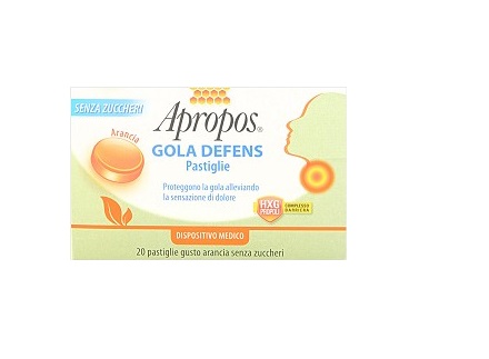 APROPOS GOLA DEFENS ARANCIA PASTIGLIE SENZA ZUCCHERI AGGIUNTI - Farmacia Puddu Baire S.r.l.