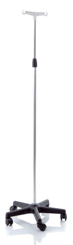 ASTA FLEBO IN ALLUMINIO ANODIZZATO BASE IN POLIPROPILENE SU RUOTE 2 GANCI ALTEZZA REGOLABILE 133-230 CM SKEMA - Farmacia Puddu Baire S.r.l.