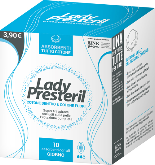 LADY PRESTERIL COTONE DENTRO & COTONE FUORI 10 ASSORBENTI CON ALI GIORNO PROMO - Farmacia Puddu Baire S.r.l.
