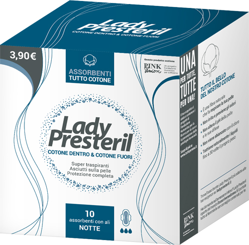 LADY PRESTERIL COTONE DENTRO & COTONE FUORI 10 ASSORBENTI CON ALI NOTTE PROMO - Farmacia Puddu Baire S.r.l.