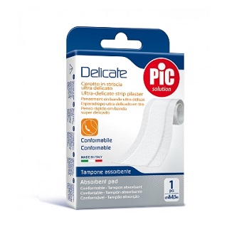 CEROTTO PIC DELICATE STRISCIA BIANCA CON TAMPONE ANTIBATTERICO CM 8X0,5 M - Farmacia Puddu Baire S.r.l.