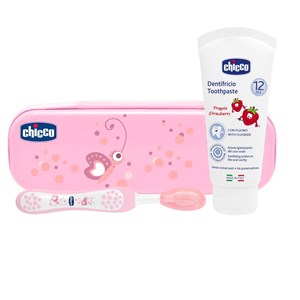 CHICCO SET DENTALE ROSA CON FLUORO - Farmacia Puddu Baire S.r.l.