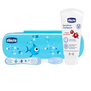 CHICCO SET DENTALE AZZURRO CON FLUORO - Farmacia Puddu Baire S.r.l.
