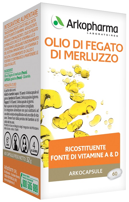 ARKO CAPSULE OLIO FEG MERLUZ 60PRL - Farmacia Puddu Baire S.r.l.