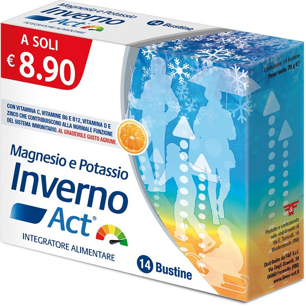 MAGNESIO POTASSIO ACT INVERNO 14 BUSTINE 5 G - Farmacia Puddu Baire S.r.l.