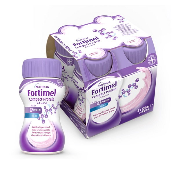 NUTRICIA FORTIMEL COMPACT PROTEIN GUSTO FRUTTI DI BOSCO 4 BOTTIGLIE DA 125 ML - Farmacia Puddu Baire S.r.l.