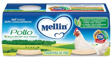 MELLIN OMOGENEIZZATO POLLO 2X120 G - Farmacia Puddu Baire S.r.l.