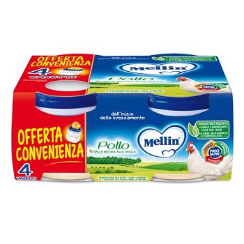 MELLIN OMOGENEIZZATO POLLO 4X80 G - Farmacia Puddu Baire S.r.l.