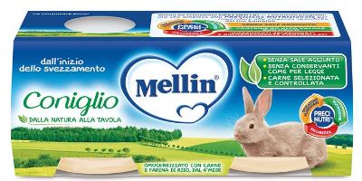 MELLIN OMOGENEIZZATO CONIGLIO 2X120 G - Farmacia Puddu Baire S.r.l.
