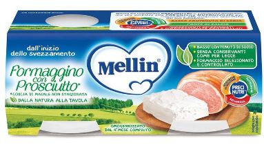 MELLIN BABY FORMAGGINO CON PROSCIUTTO 2 X 80 G - Farmacia Puddu Baire S.r.l.
