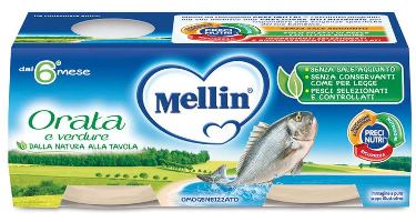 MELLIN OMOGENEIZZATO ORATA 2X80 G - Farmacia Puddu Baire S.r.l.