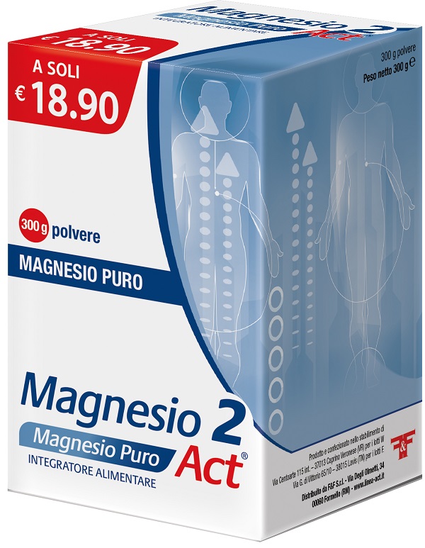 MAGNESIO 2 ACT PURO POLVERE 300 G - Farmacia Puddu Baire S.r.l.