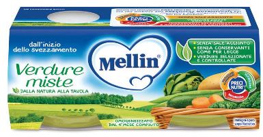 MELLIN OMOGENEIZZATO VERDURE MISTE 2 X 80 G - Farmacia Puddu Baire S.r.l.