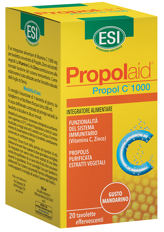 ESI PROPOLAID PROPOL C 1000 MG 20 TAVOLETTE EFFERVESCENTI - Farmacia Puddu Baire S.r.l.