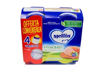 MELLIN OMOGENEIZZATO PROSCIUTTO 4 X 80G - Farmacia Puddu Baire S.r.l.