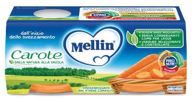 MELLIN OMOGENEIZZATO CAROTE 2 X 80 G - Farmacia Puddu Baire S.r.l.