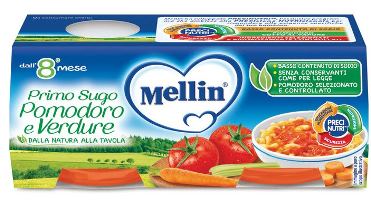 MELLIN PRIMO SUGO POMODORO E VERDURE 2 VASETTI DA 80 G - Farmacia Puddu Baire S.r.l.