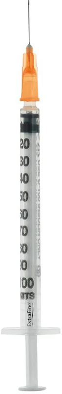 SIRINGA PER INSULINA EXTRAFINE 1ML 100 UI AGO REMOVIBILE 25 GAUGE 0,5X16 MM 1 PEZZO - Farmacia Puddu Baire S.r.l.