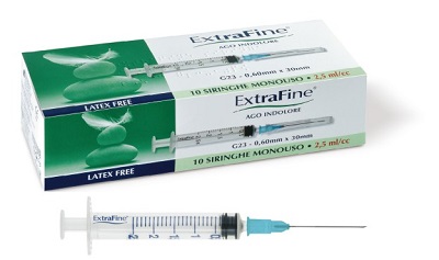 SIRINGA IPODERMICA EXTRAFINE 2,5 CC G23 0,60X30 10 PEZZI - Farmacia Puddu Baire S.r.l.