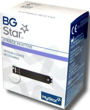 STRISCE REATTIVE MISURAZIONE GLICEMIA BGSTAR MYSTAR 25 PEZZI - Farmacia Puddu Baire S.r.l.