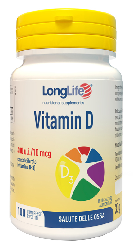 LONGLIFE VITAMIN D 400UI 100 COMPRESSE RIVESTITE - Farmacia Puddu Baire S.r.l.