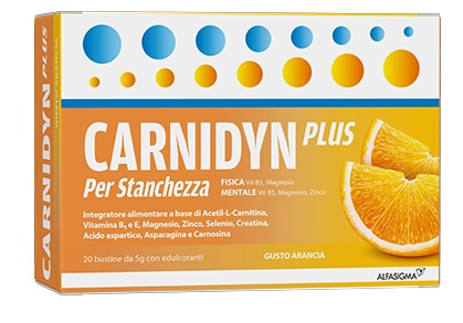 CARNIDYN PLUS 20 BUSTINE DA 5 G GUSTO ARANCIA - Farmacia Puddu Baire S.r.l.