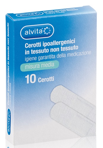 ALVITA CEROTTO IN TESSUTO NON TESSUTO ESTENSIBILE BIANCO CON TAMPONE ANTISETTICO MEDIO 10 PEZZI - Farmacia Puddu Baire S.r.l.