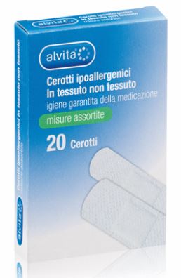 ALVITA CEROTTO IN TESSUTO NON TESSUTO ESTENSIBILE BIANCO CON TAMPONE ANTISETTICO ASSORTITO 20 PEZZI - Farmacia Puddu Baire S.r.l.