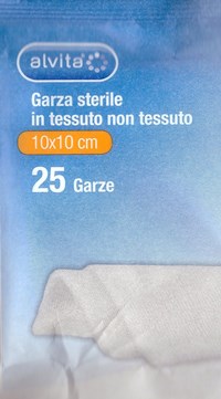 ALVITA GARZA STERILE IN TESSUTO NON TESSUTO 10X10CM 25 PEZZI - Farmacia Puddu Baire S.r.l.