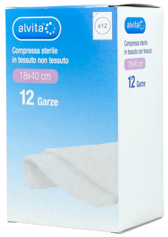 ALVITA GARZA STERILE IN TESSUTO NON TESSUTO 18X40CM 12 PEZZI - Farmacia Puddu Baire S.r.l.