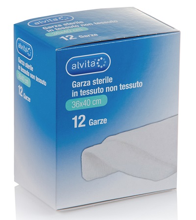 ALVITA GARZA STERILE IN TESSUTO NON TESSUTO 36X40CM 12 PEZZI - Farmacia Puddu Baire S.r.l.