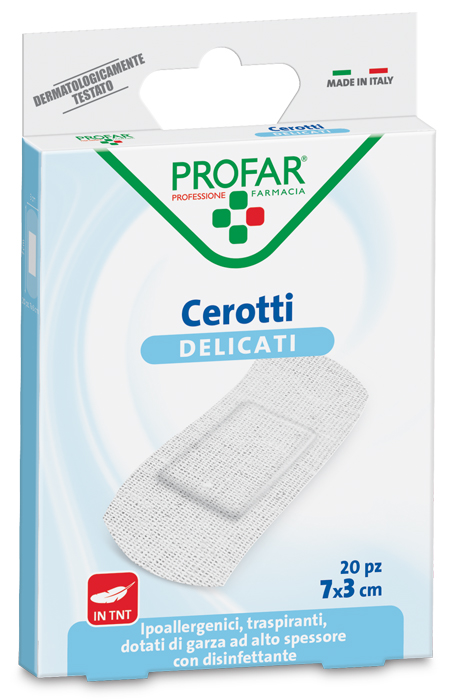 CEROTTO TESSUTO NON TESSUTO DELICATO GRANDI 7X3 CM 20 PEZZI PROFAR - Farmacia Puddu Baire S.r.l.