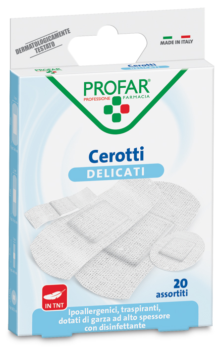 CEROTTO TESSUTO NON TESSUTO DELICATO ASSORTITI 20 PEZZI PROFAR - Farmacia Puddu Baire S.r.l.