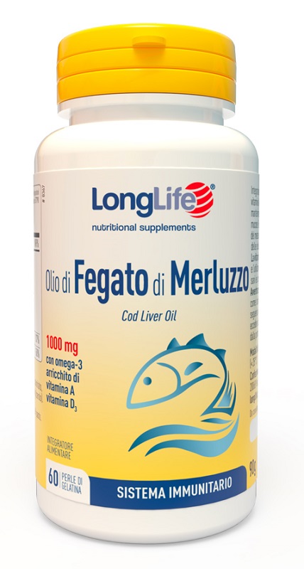 LONGLIFE OLIO FEGATO MERLUZZO 1000 MG 60 PERLE - Farmacia Puddu Baire S.r.l.