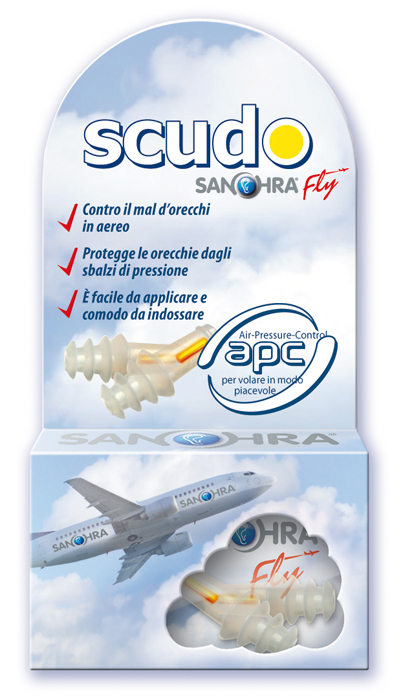 FILTRO AURICOLARE EARPLUG SCUDO FLY ADULTI SANOHRA 2 PEZZI - Farmacia Puddu Baire S.r.l.