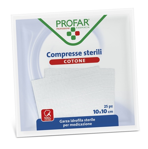 GARZA IDROFILA PROFAR COMPRESSA STERILE 10X10 CM 25 PEZZI - Farmacia Puddu Baire S.r.l.