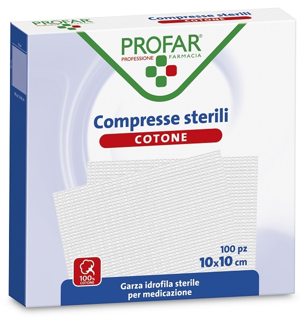 GARZA IDROFILA PROFAR COMPRESSA STERILE 10X10 CM 100 PEZZI - Farmacia Puddu Baire S.r.l.