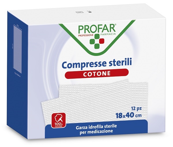 GARZA IDROFILA PROFAR COMPRESSA STERILE 18X40 CM 12 PEZZI - Farmacia Puddu Baire S.r.l.