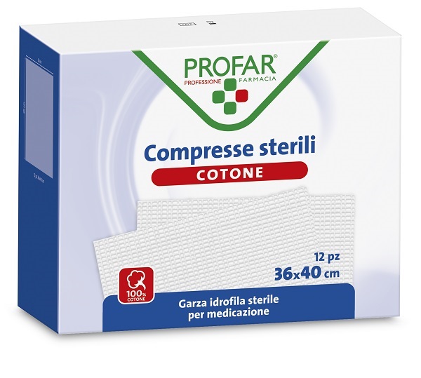 GARZA IDROFILA PROFAR COMPRESSA STERILE 36X40 CM 12 PEZZI - Farmacia Puddu Baire S.r.l.