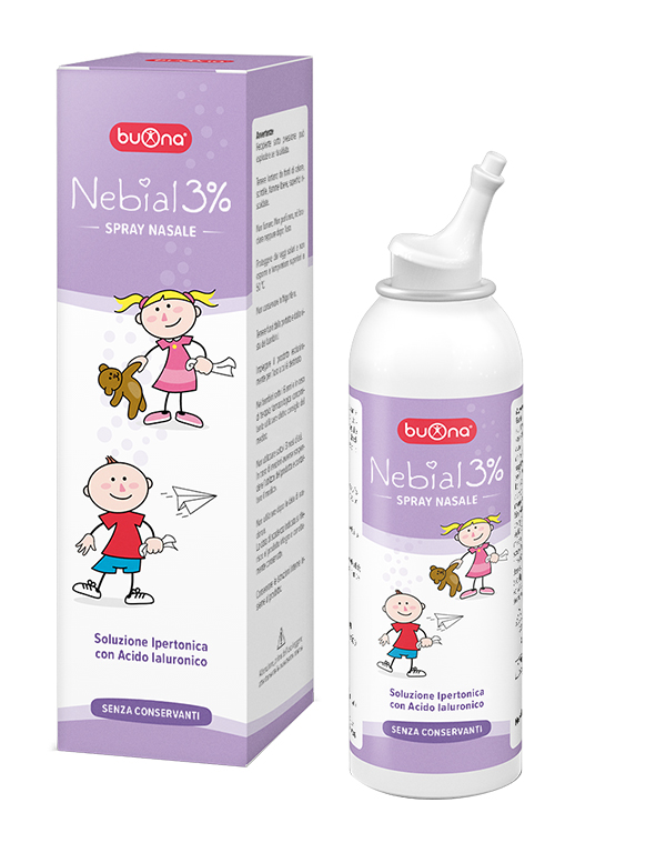 NEBIAL SOLUZIONE SALINA IPERTONICA DI SODIO CLORURO AL 3% CON ACIDO IALURONICO SPRAY NASALE 100 ML - Farmacia Puddu Baire S.r.l.