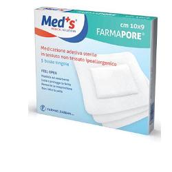 CEROTTO MEDS FARMAPORE STERILE CON TAMPONE DI GARZA CENTRALE E BORDI ADESIVI 6X9 CM 5 PEZZI - Farmacia Puddu Baire S.r.l.