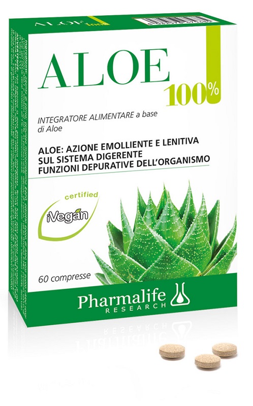 ALOE 100% INTEGRATORE ALIMENTARE 60 COMPRESSE - Farmacia Puddu Baire S.r.l.