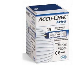 STRISCE MISURAZIONE GLICEMIA ACCU-CHEK AVIVA BRK RETAIL 25 PEZZI - Farmacia Puddu Baire S.r.l.